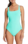 BLEU BY ROD BEATTIE WALK THE LINE FLOATING UNDERWIRE ONE-PIECE SWIMSUIT