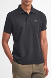 Barbour Checkered Polo With Collar And Short Sleeves In Black