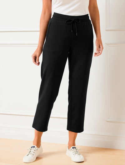 Talbots Modal French Terry Straight Crop Pants - Black - 3x