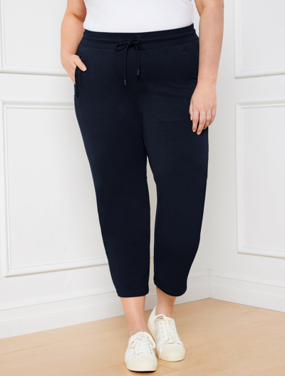 Talbots Modal French Terry Straight Crop Pants - Blue - 3x