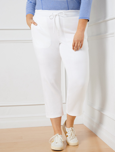 Talbots Modal French Terry Straight Crop Pants - White - 3x