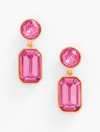 TALBOTS CRYSTAL STONES DROP EARRINGS - VIVID MULBERRY/GOLD - 001 TALBOTS