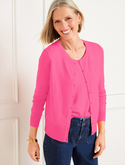 Talbots Charming Cardigan Sweater - Pink Geranium - 2x  In Pink Geranium