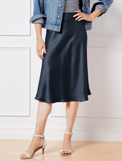 Talbots Plus Size - Satin Slip Skirt - Blue - 20