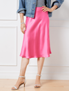 Talbots Petite - Satin Slip Skirt - Pink Geranium - 12  In Pink Geranium