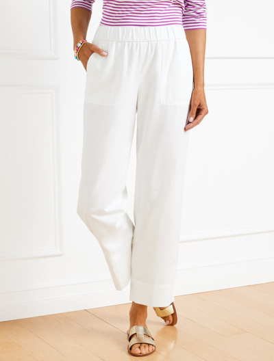 Talbots Pull-on Wide Crops Pants - White - 3x