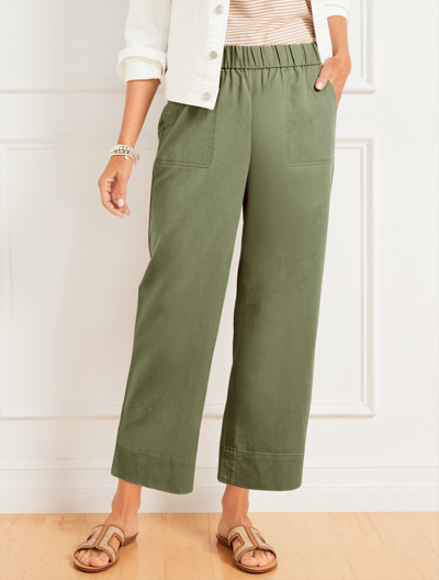 Talbots Pull-on Wide Crops Pants - Spring Moss - 1x