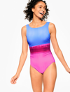 Miraclesuit Misses - Â® Regatta One Piece - Ombrã© Tie Dye - Biscayne Blue - 14 Talbots In Biscayne Blue