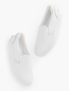 KEDS Â® PURSUIT SLIP-ON LEATHER SNEAKERS - WHITE - 9M TALBOTS