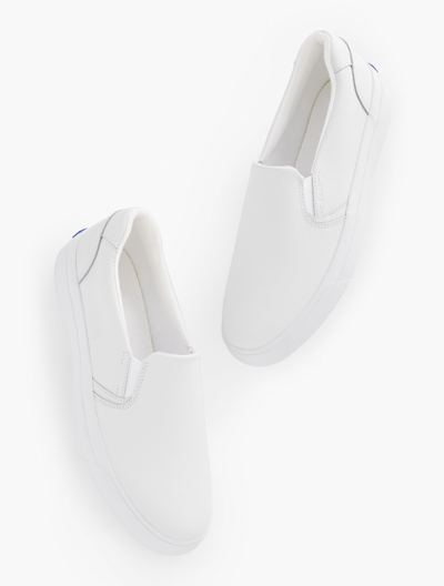 Keds Â® Pursuit Slip-on Leather Sneakers - White - 7 1/2 M Talbots