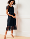 Talbots Misses - Lace Fit & Flare Dress - Blue - 6