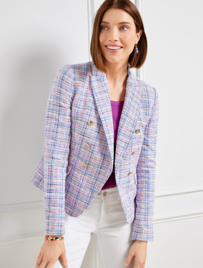 Talbots Tweed Blazer - Multi Plaid - Sapphire - 22