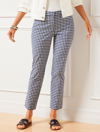 TALBOTS PETITE - PERFECT CROPS PANTS - SUNRISE GINGHAM - CURVY FIT - INK/WHITE - 6 TALBOTS