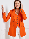 Talbots Plus Size - Linen Blend Slub Blazer - Bright Tangerine - 22