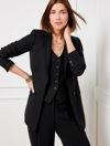 Talbots Linen Blend Slub Blazer - Black - 22  In Black