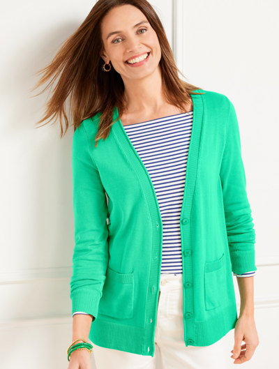 Talbots Patch Pocket Girlfriend Cardigan Sweater - Mint Leaf - 3x  In Mint Leaf