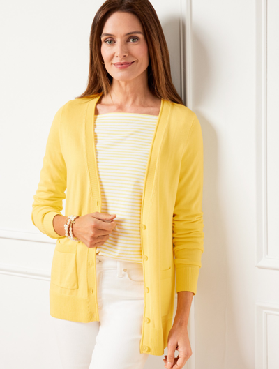 Talbots Patch Pocket Girlfriend Cardigan Sweater - Daisy - 1x  In Daisy