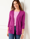 Talbots Patch Pocket Girlfriend Cardigan Sweater - Vivid Mulberry - X