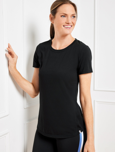 Talbots Supersoft Jersey Short Sleeve T-shirt - Black - 3x