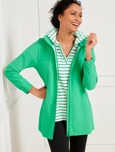 Talbots Plus Size - Hooded Water-resistant Jacket - Springhill Green - 2x