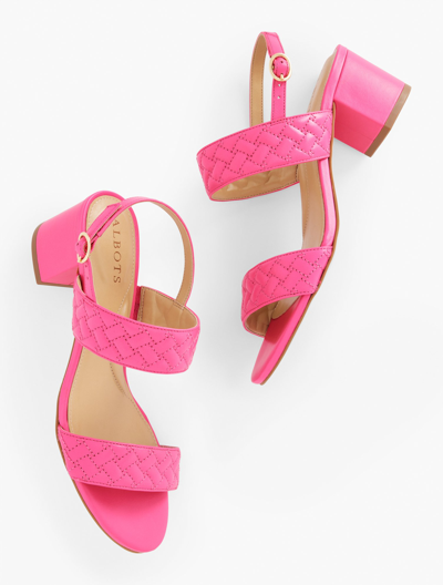 Talbots Mimi Sandals - Quilted Leather - Pink Geranium - 7m