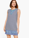 CABANA LIFE Â® EMBROIDERED COVER-UP TUNIC - STRIPE - INK - XL TALBOTS