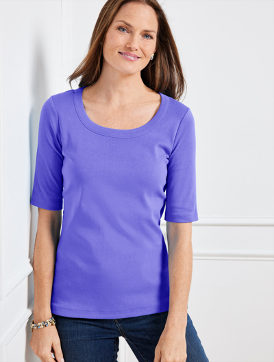 Talbots Scoop Neck T-shirt - Purple Plum - 3x