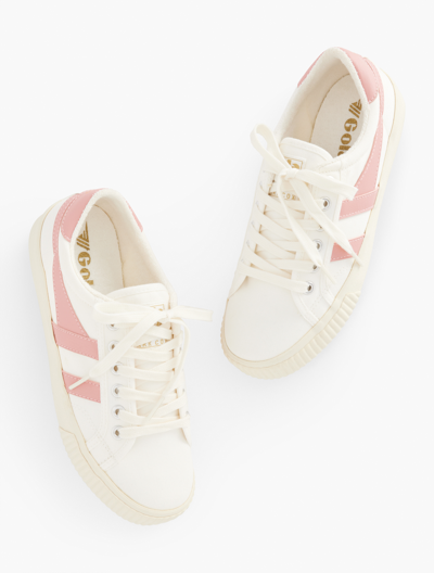 Talbots Golaâ® Mark Cox Tennis Sneakers - Off White/chalk Pink - 11m - 100% Cotton  In Off White,chalk Pink
