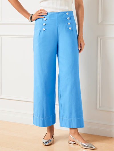 Talbots Petite - Wide Leg Sailor Pants - Fresh Water Blue - 12