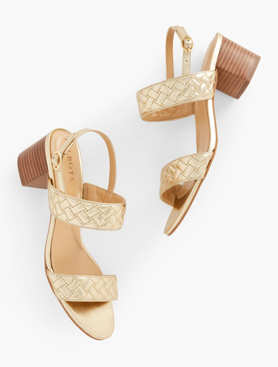 Talbots Mimi Quilted Leather Sandals - Metallic - Gold - 11m