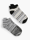 TALBOTS GREY SKY 2-PACK ANKLE SOCKS - BLACK - 001 TALBOTS