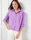 Talbots Poplin Short Shirt - Wisteria Purple - 2x