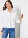 Talbots Poplin Short Shirt - White - 3x