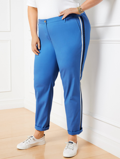 Talbots Relaxed Chinos Pants - Side Stripe - Capri Blue - 22