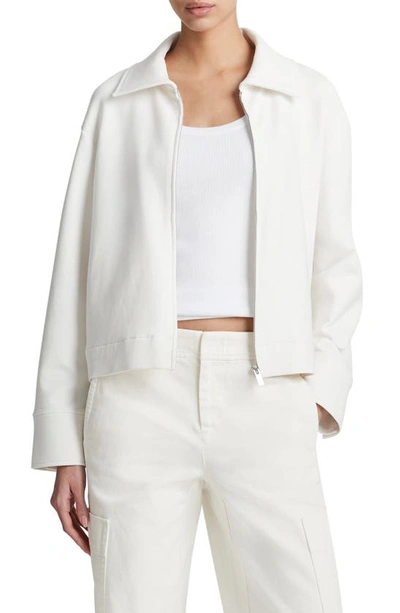 Vince Cotton Blend Jacket In Off White