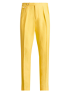 Polo Ralph Lauren Men's Linen Pleated Trousers In Sunfish Yellow