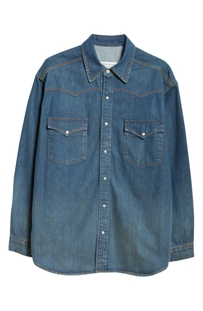 Maison Margiela Blue Americana Wash Denim Shirt In 961 American Classic