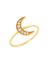 ANDREA FOHRMAN WOMEN'S CELESTIAL LUNA 18K YELLOW GOLD & 0.10 TCW DIAMOND CRESCENT MOON RING