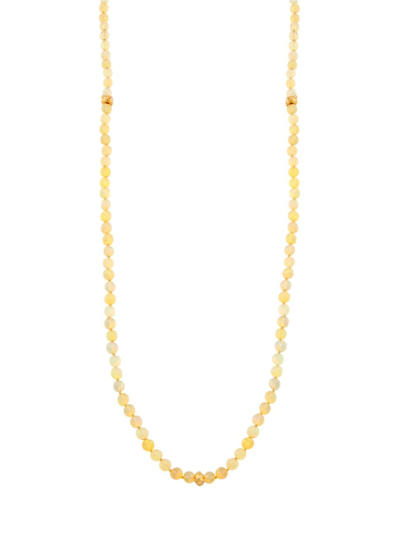 Andrea Fohrman Women's 14k Yellow Gold, Opal & 0.03 Tcw Diamond Beaded Necklace