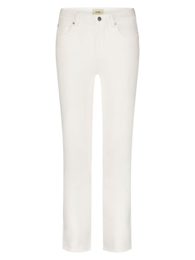 Dl1961 Mara Straight Mid-rise Instasculpt Ankle Jeans In White