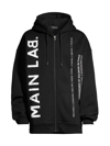 Balmain Main Lab Zip-up Hoodie In Black
