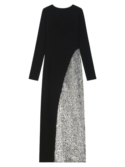 Givenchy Dressing Gown Du Soir Avec Perles Et Strass In Black