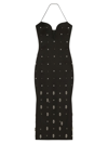 GIVENCHY WOMEN'S DRESS WITH PLUNGING NECKLINE WITH 4G RHINESTONES AND PEARLS