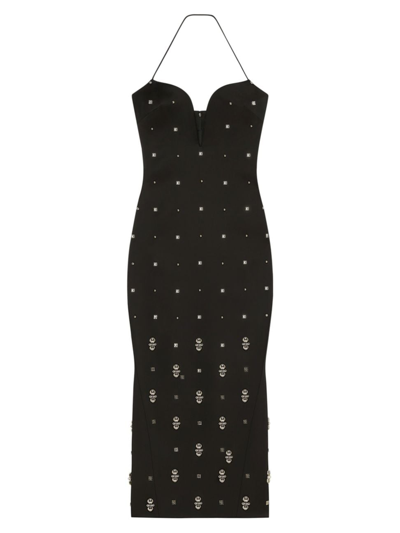 Givenchy Women's Dress With Plunging Neckline With 4g Rhinestones And Pearls In Black