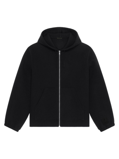 Givenchy Hoodie In Double Face Wool And Cashmere In Black