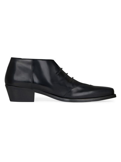 Givenchy Show Cowboy Ankle Boots In Leather In Black