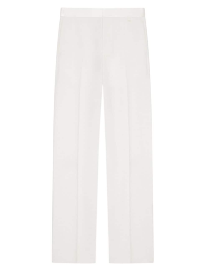 Givenchy Tailored Pants In Wool And Mohair With Satin Waistband In White
