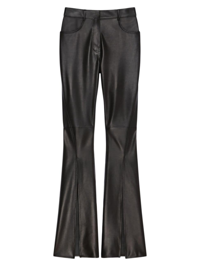 Givenchy Women's Bootcut Trousers In Leather With Slits In Black
