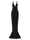 Givenchy Open-back Ruched Crepe Gown In Black