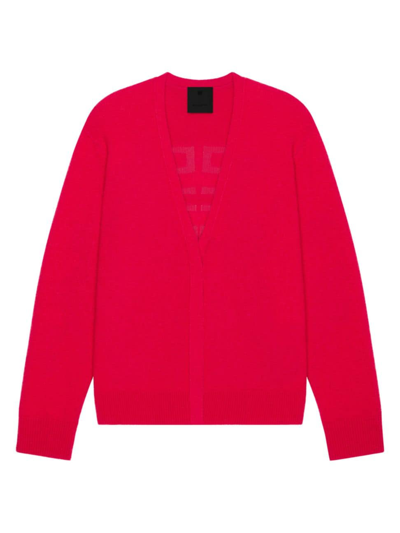 Givenchy 4g Cardigan In Cashmere And Silk In Cyclamen